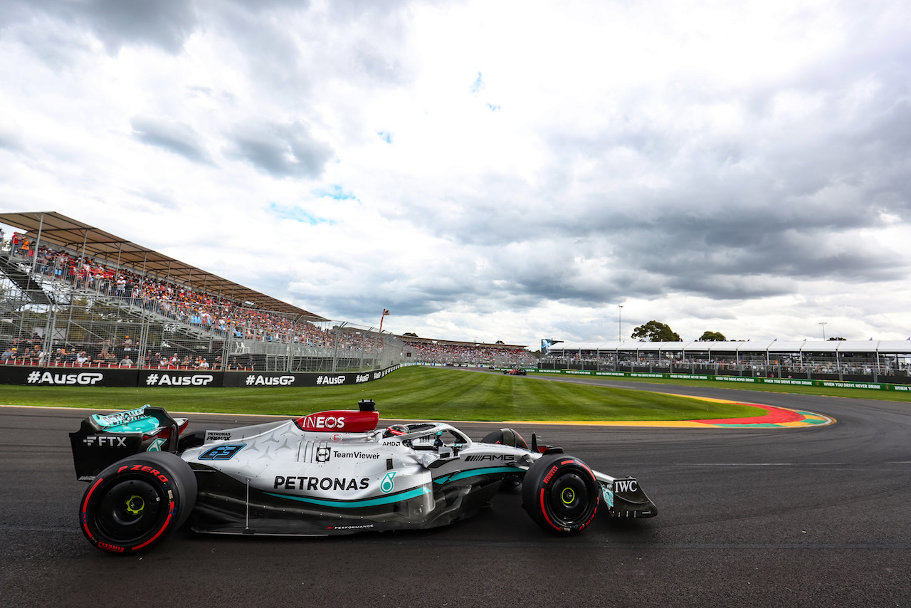 GP AUSTRALIA, George Russell (GBR), Mercedes AMG F1 
09.04.2022. Formula 1 World Championship, Rd 3, Australian Grand Prix, Albert Park, Melbourne, Australia, Qualifiche Day.
- www.xpbimages.com, EMail: requests@xpbimages.com ¬© Copyright: Charniaux / XPB Images