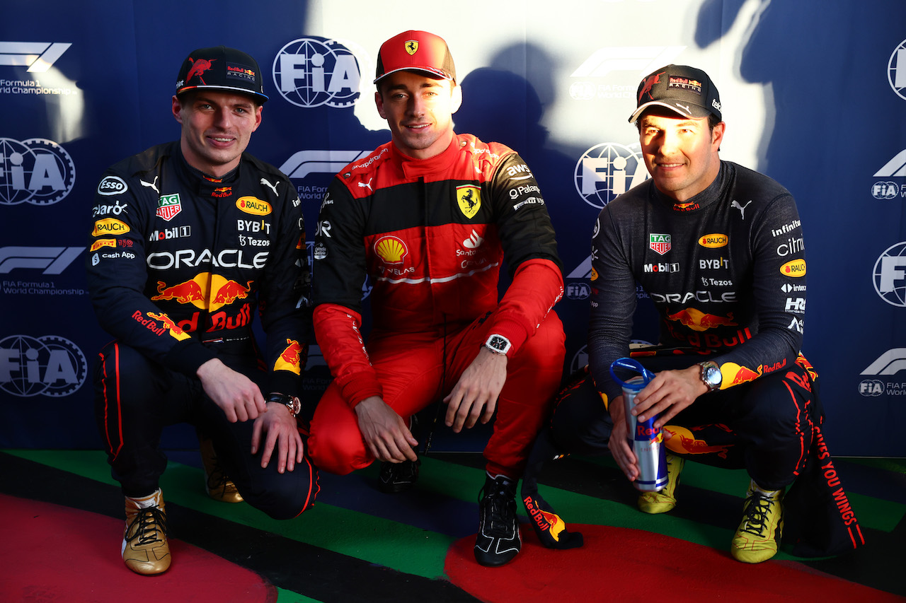 GP AUSTRALIA, Pole for Charles Leclerc (MON) Ferrari, 2nd for Max Verstappen (NLD) Red Bull Racing RB18 e 3rd for Sergio Perez (MEX) Red Bull Racing.
09.04.2022. Formula 1 World Championship, Rd 3, Australian Grand Prix, Albert Park, Melbourne, Australia, Qualifiche Day.
- www.xpbimages.com, EMail: requests@xpbimages.com ¬© Copyright: Batchelor / XPB Images