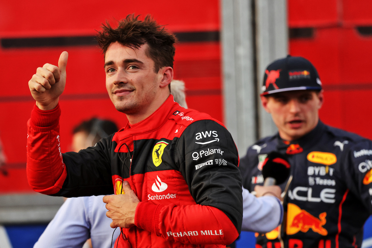 GP AUSTRALIA, Charles Leclerc (MON) Ferrari celebrates his pole position in qualifying parc ferme.
09.04.2022. Formula 1 World Championship, Rd 3, Australian Grand Prix, Albert Park, Melbourne, Australia, Qualifiche Day.
- www.xpbimages.com, EMail: requests@xpbimages.com © Copyright: Bearne / XPB Images