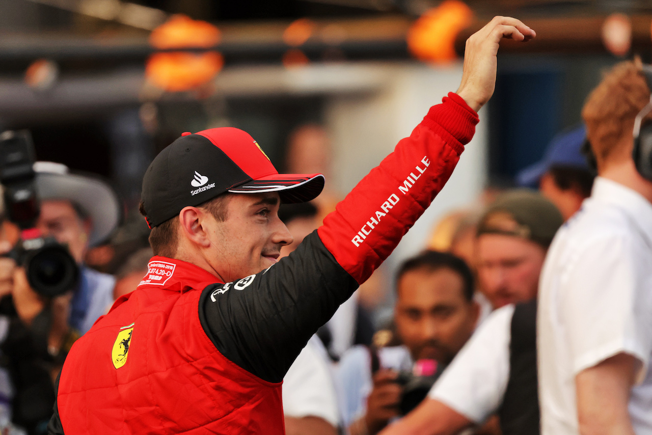 GP AUSTRALIA, Charles Leclerc (MON) Ferrari celebrates his pole position in qualifying parc ferme.
09.04.2022. Formula 1 World Championship, Rd 3, Australian Grand Prix, Albert Park, Melbourne, Australia, Qualifiche Day.
- www.xpbimages.com, EMail: requests@xpbimages.com © Copyright: Bearne / XPB Images
