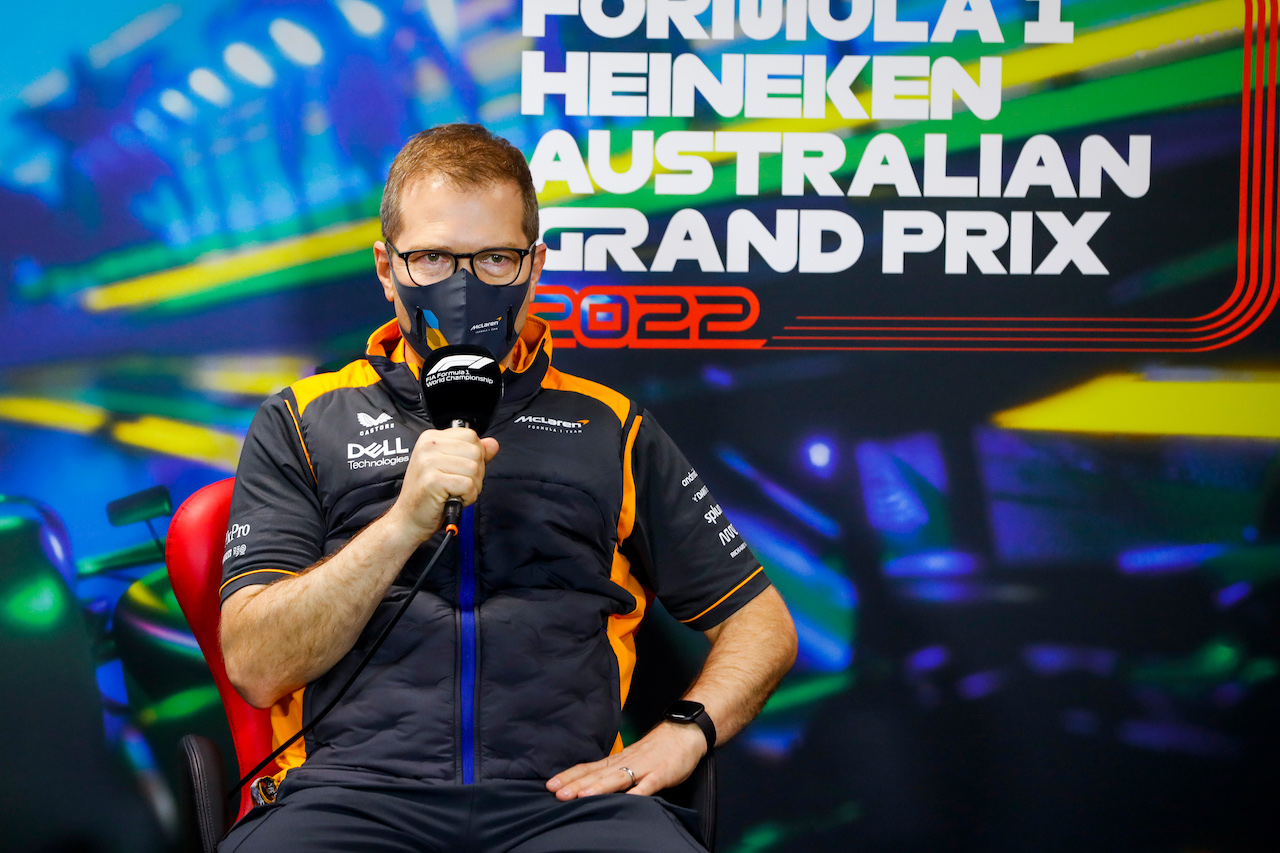 GP AUSTRALIA, Andreas Seidl, McLaren Managing Director in the FIA Press Conference.
09.04.2022. Formula 1 World Championship, Rd 3, Australian Grand Prix, Albert Park, Melbourne, Australia, Qualifiche Day.
- www.xpbimages.com, EMail: requests@xpbimages.com © Copyright: XPB Images