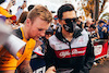 GP AUSTRALIA, Guanyu Zhou (CHN) Alfa Romeo F1 Team with fans.
09.04.2022. Formula 1 World Championship, Rd 3, Australian Grand Prix, Albert Park, Melbourne, Australia, Qualifiche Day.
- www.xpbimages.com, EMail: requests@xpbimages.com © Copyright: Bearne / XPB Images