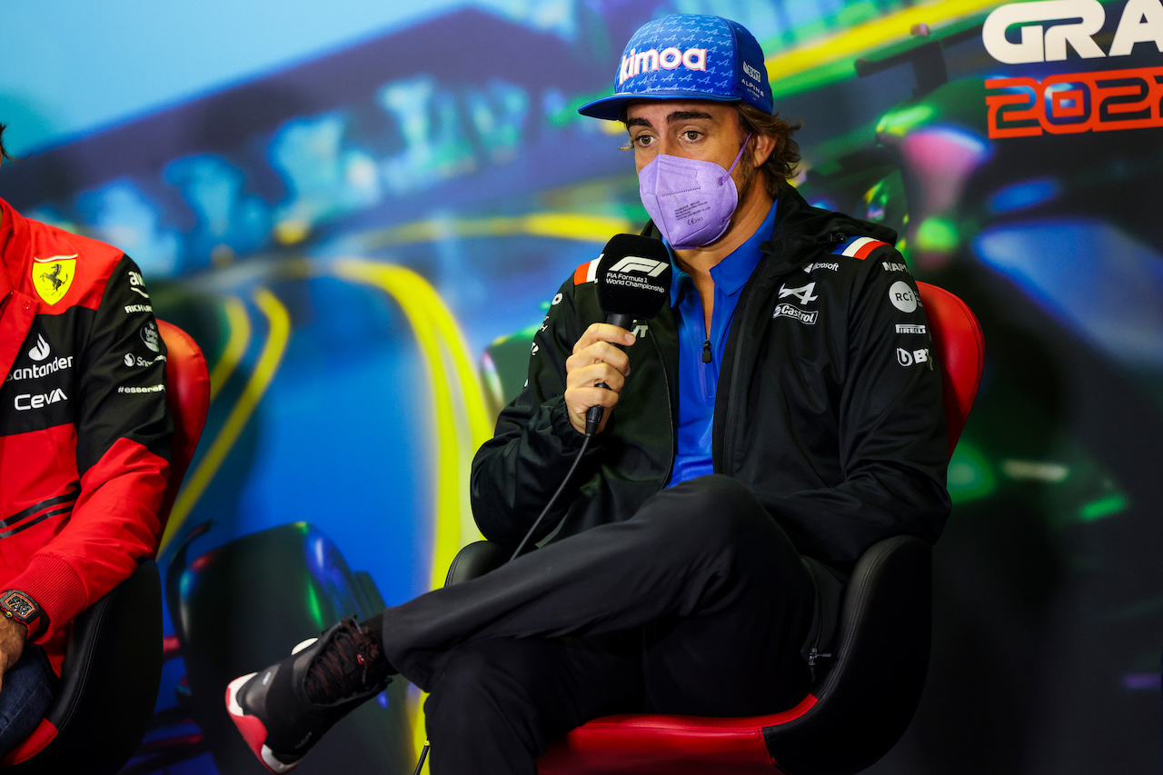GP AUSTRALIA, Fernando Alonso (ESP) Alpine F1 Team in the FIA Press Conference.
08.04.2022. Formula 1 World Championship, Rd 3, Australian Grand Prix, Albert Park, Melbourne, Australia, Practice Day.
- www.xpbimages.com, EMail: requests@xpbimages.com © Copyright: XPB Images