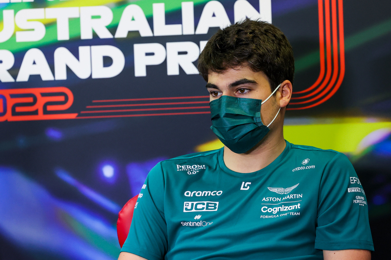 GP AUSTRALIA, Lance Stroll (CDN) Aston Martin F1 Team in the FIA Press Conference.
08.04.2022. Formula 1 World Championship, Rd 3, Australian Grand Prix, Albert Park, Melbourne, Australia, Practice Day.
- www.xpbimages.com, EMail: requests@xpbimages.com © Copyright: XPB Images