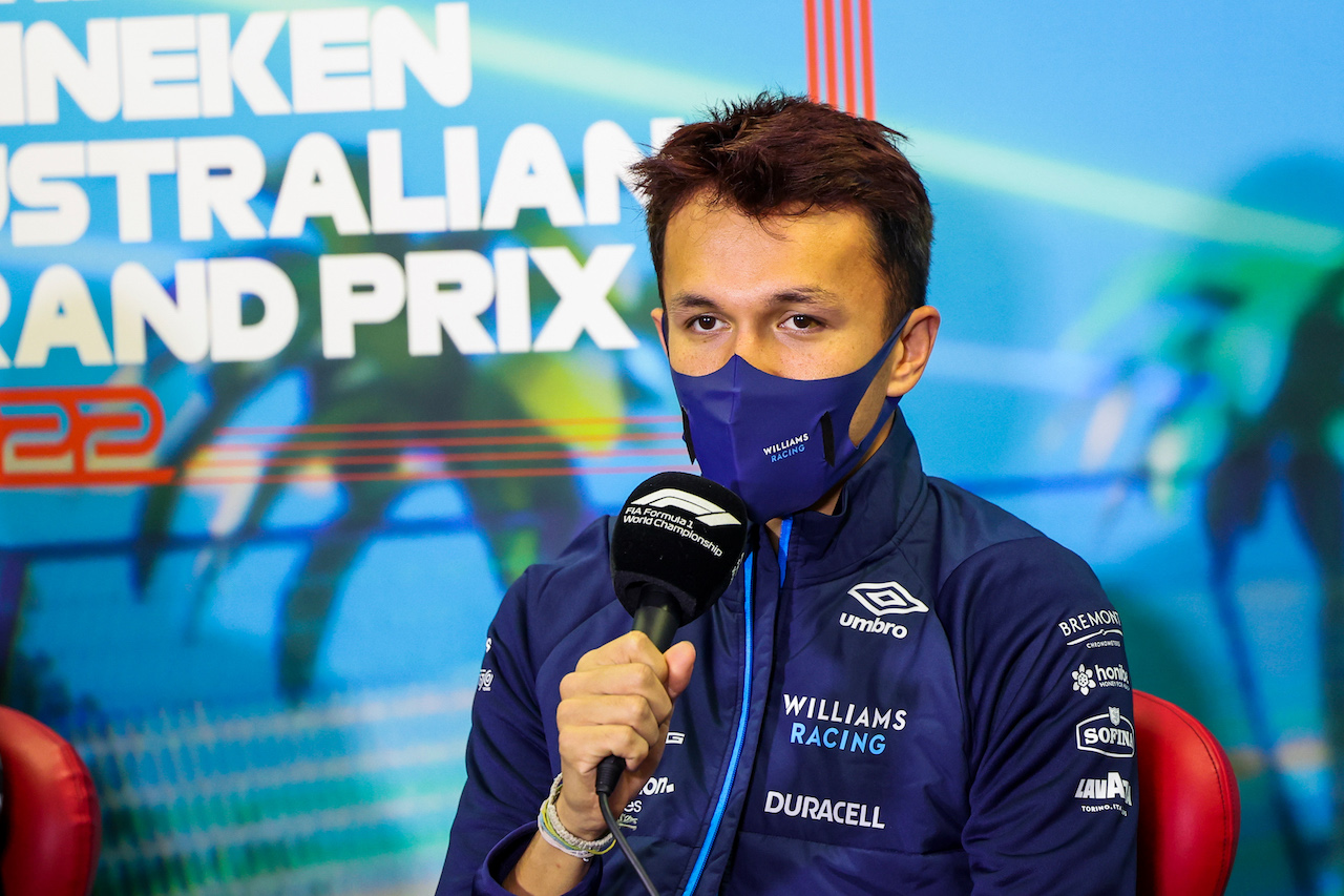 GP AUSTRALIA, Alexander Albon (THA) Williams Racing in the FIA Press Conference.
08.04.2022. Formula 1 World Championship, Rd 3, Australian Grand Prix, Albert Park, Melbourne, Australia, Practice Day.
- www.xpbimages.com, EMail: requests@xpbimages.com © Copyright: XPB Images