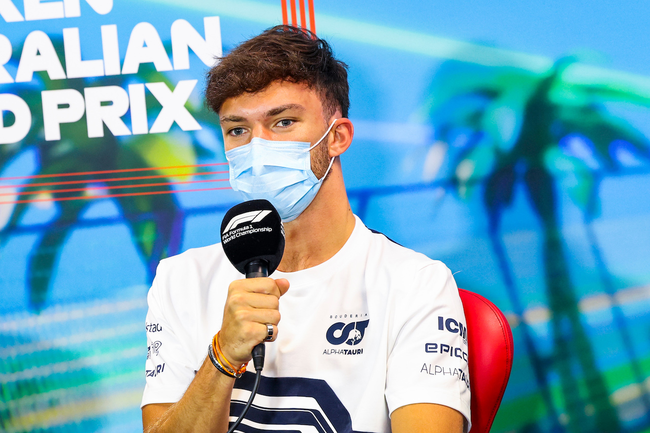 GP AUSTRALIA, Pierre Gasly (FRA) AlphaTauri in the FIA Press Conference.
08.04.2022. Formula 1 World Championship, Rd 3, Australian Grand Prix, Albert Park, Melbourne, Australia, Practice Day.
- www.xpbimages.com, EMail: requests@xpbimages.com © Copyright: XPB Images