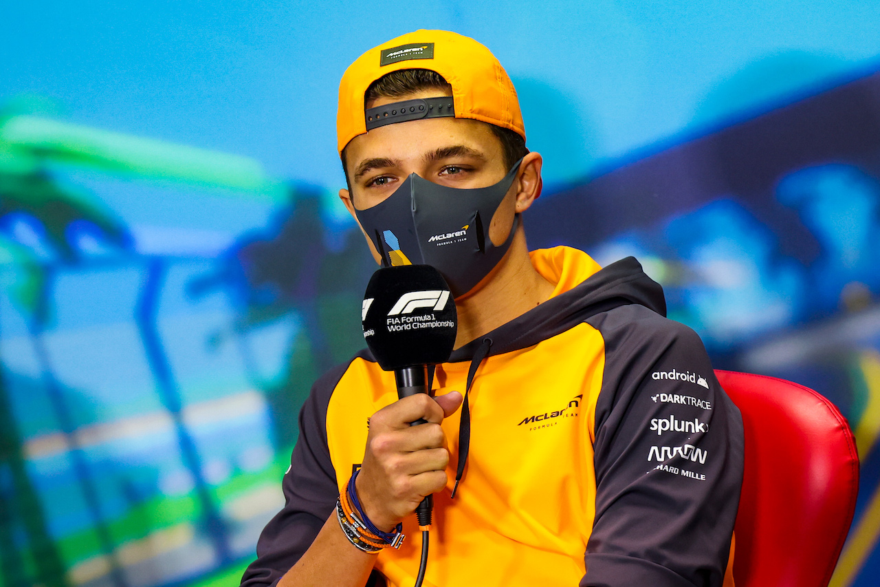 GP AUSTRALIA, Lando Norris (GBR) McLaren in the FIA Press Conference.
08.04.2022. Formula 1 World Championship, Rd 3, Australian Grand Prix, Albert Park, Melbourne, Australia, Practice Day.
- www.xpbimages.com, EMail: requests@xpbimages.com © Copyright: XPB Images