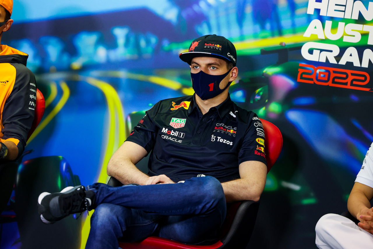 GP AUSTRALIA, Max Verstappen (NLD) Red Bull Racing in the FIA Press Conference.
08.04.2022. Formula 1 World Championship, Rd 3, Australian Grand Prix, Albert Park, Melbourne, Australia, Practice Day.
- www.xpbimages.com, EMail: requests@xpbimages.com © Copyright: XPB Images