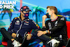 GP AUSTRALIA, (L to R): Sergio Perez (MEX) Red Bull Racing e George Russell (GBR) Mercedes AMG F1 in the FIA Press Conference.
08.04.2022. Formula 1 World Championship, Rd 3, Australian Grand Prix, Albert Park, Melbourne, Australia, Practice Day.
- www.xpbimages.com, EMail: requests@xpbimages.com © Copyright: XPB Images