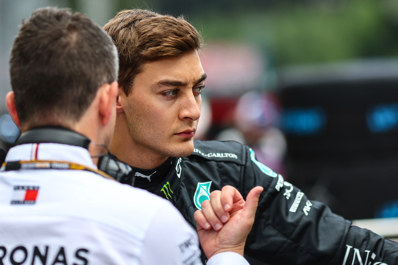 GP AUSTRIA, George Russell (GBR), Mercedes AMG F1 
10.07.2022. Formula 1 World Championship, Rd 11, Austrian Grand Prix, Spielberg, Austria, Gara Day.
- www.xpbimages.com, EMail: requests@xpbimages.com ¬© Copyright: Charniaux / XPB Images