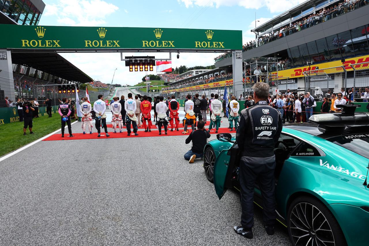 GP AUSTRIA, National Anthem. 
10.07.2022. Formula 1 World Championship, Rd 11, Austrian Grand Prix, Spielberg, Austria, Gara Day.
- www.xpbimages.com, EMail: requests@xpbimages.com © Copyright: Batchelor / XPB Images
