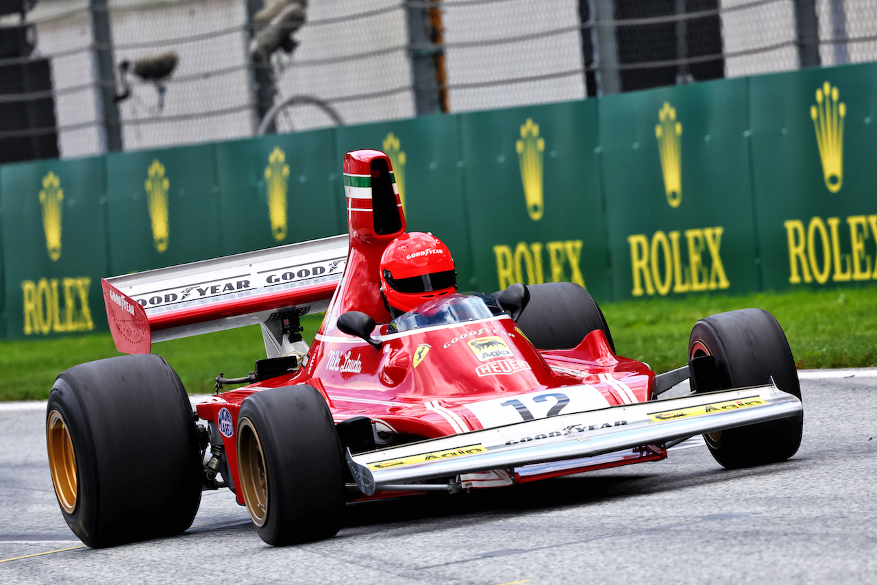 GP AUSTRIA, Mathias Lauda (AUT) in the 1974 Ferrari F312B driven by his father Niki Lauda.
10.07.2022. Formula 1 World Championship, Rd 11, Austrian Grand Prix, Spielberg, Austria, Gara Day.
- www.xpbimages.com, EMail: requests@xpbimages.com © Copyright: Batchelor / XPB Images
