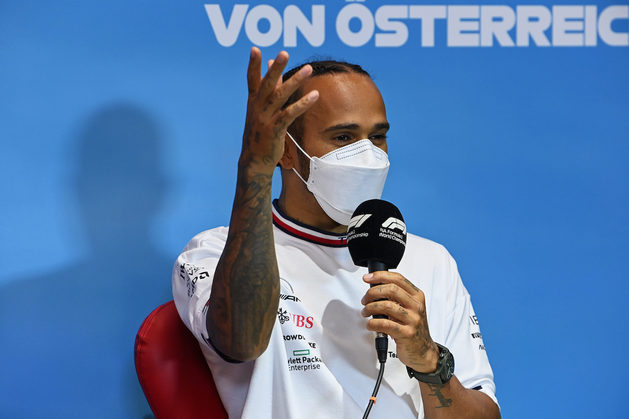 GP AUSTRIA, Lewis Hamilton (GBR) Mercedes AMG F1 in the post race FIA Press Conference.
10.07.2022. Formula 1 World Championship, Rd 11, Austrian Grand Prix, Spielberg, Austria, Gara Day.
- www.xpbimages.com, EMail: requests@xpbimages.com © Copyright: XPB Images