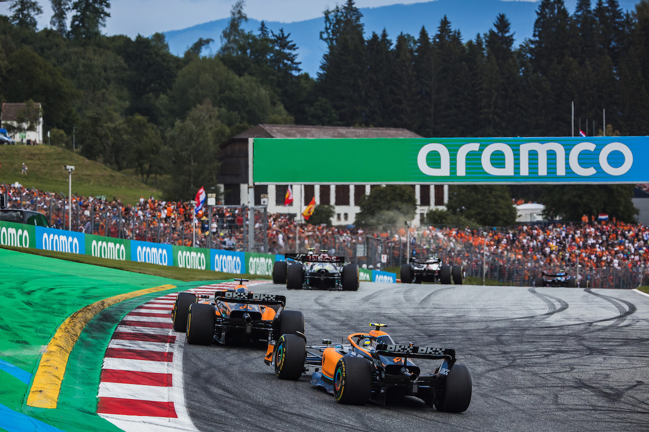 GP AUSTRIA, Lando Norris (GBR) McLaren MCL36.
10.07.2022. Formula 1 World Championship, Rd 11, Austrian Grand Prix, Spielberg, Austria, Gara Day.
- www.xpbimages.com, EMail: requests@xpbimages.com © Copyright: Bearne / XPB Images