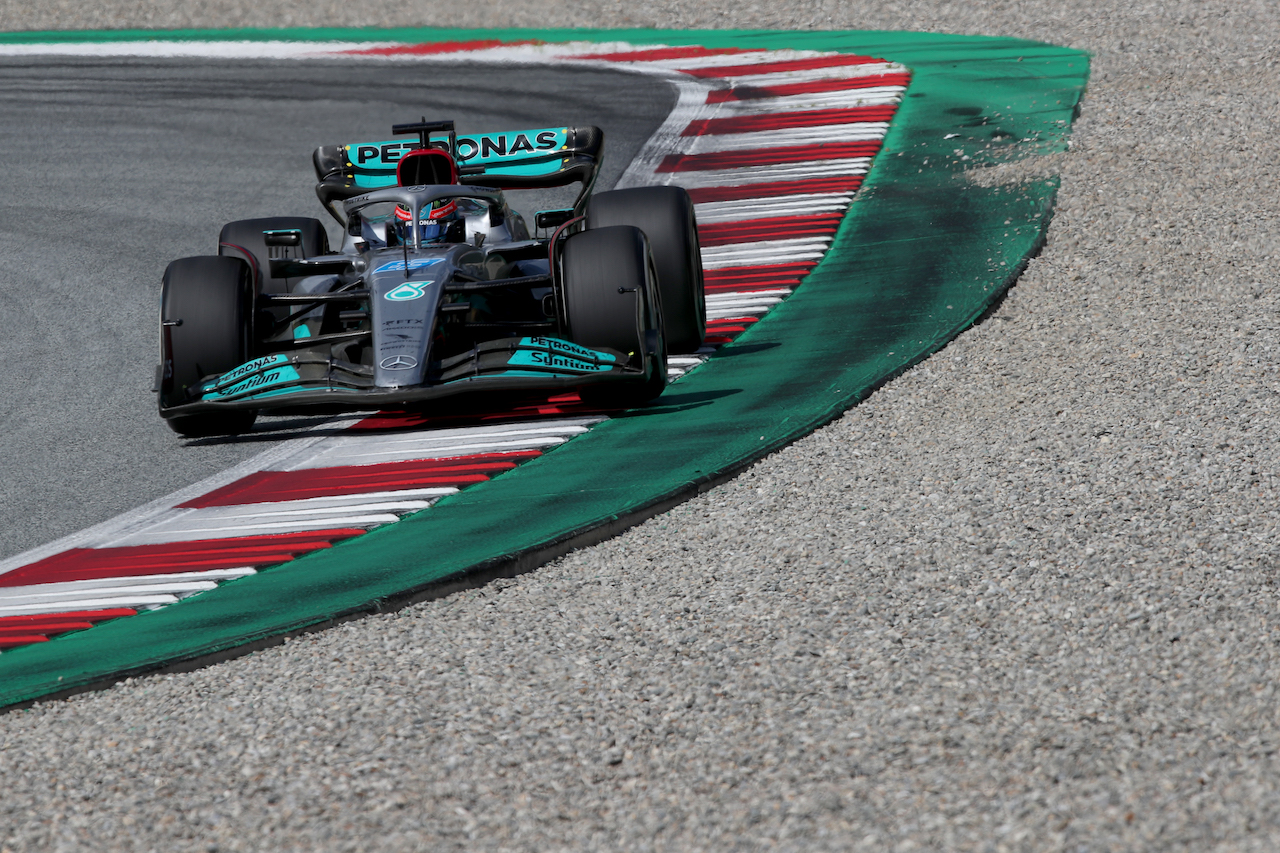 GP AUSTRIA, George Russell (GBR) Mercedes AMG F1 W13.
10.07.2022. Formula 1 World Championship, Rd 11, Austrian Grand Prix, Spielberg, Austria, Gara Day.
 - www.xpbimages.com, EMail: requests@xpbimages.com © Copyright: Coates / XPB Images