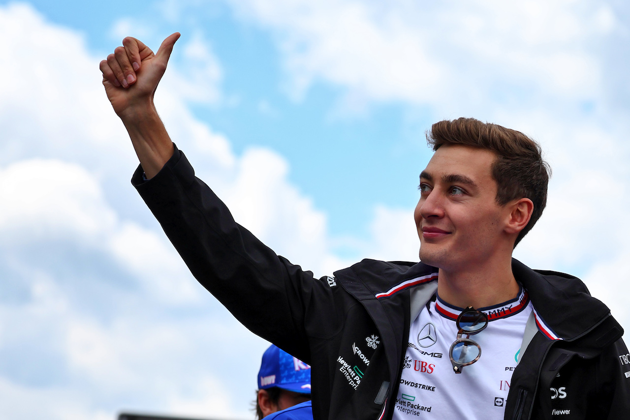 GP AUSTRIA, George Russell (GBR) Mercedes AMG F1 on the drivers parade.
10.07.2022. Formula 1 World Championship, Rd 11, Austrian Grand Prix, Spielberg, Austria, Gara Day.
- www.xpbimages.com, EMail: requests@xpbimages.com © Copyright: Batchelor / XPB Images