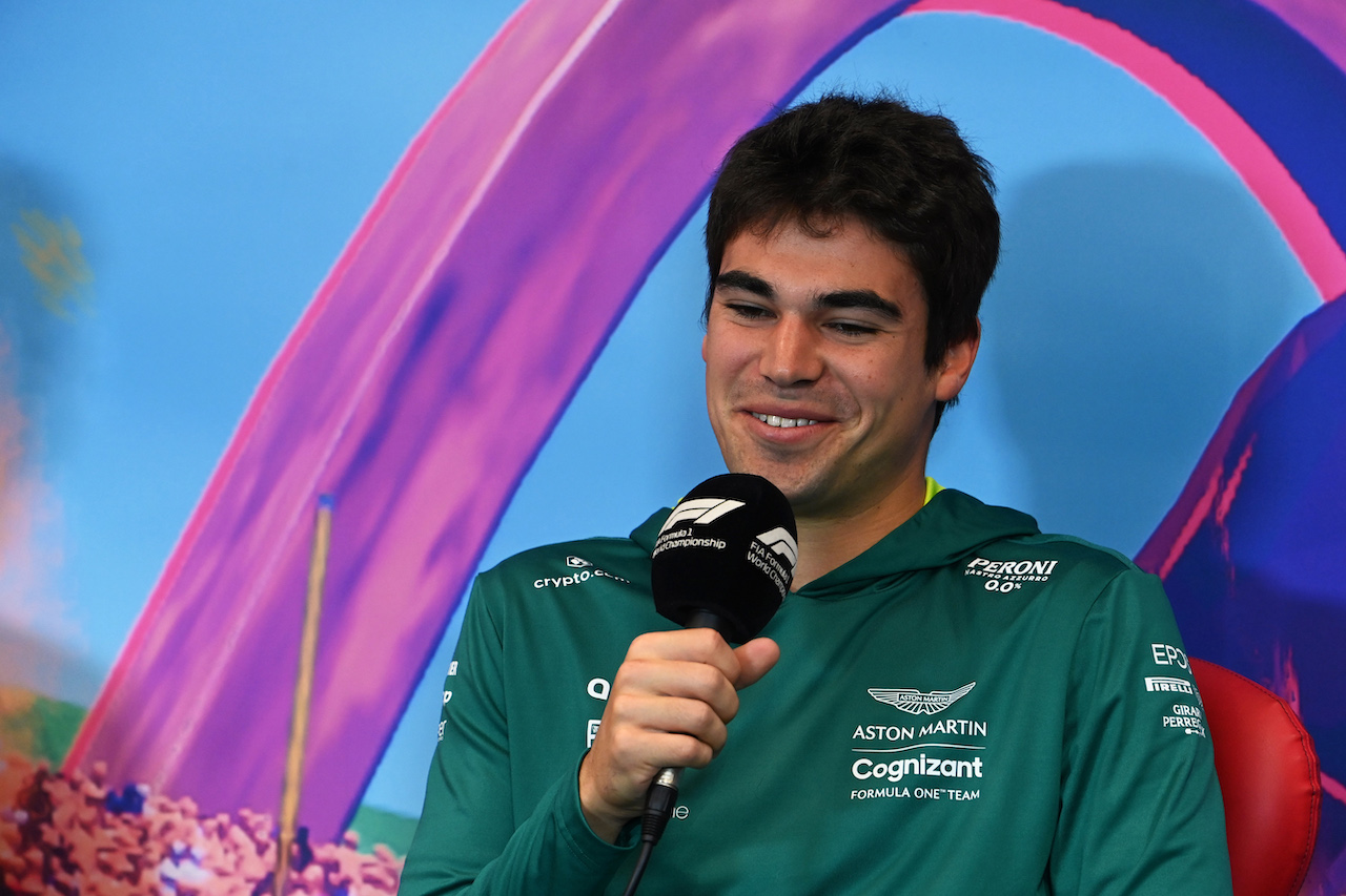 GP AUSTRIA, Lance Stroll (CDN) Aston Martin F1 Team in the FIA Press Conference.
07.07.2022. Formula 1 World Championship, Rd 11, Austrian Grand Prix, Spielberg, Austria, Preparation Day.
- www.xpbimages.com, EMail: requests@xpbimages.com © Copyright: XPB Images
