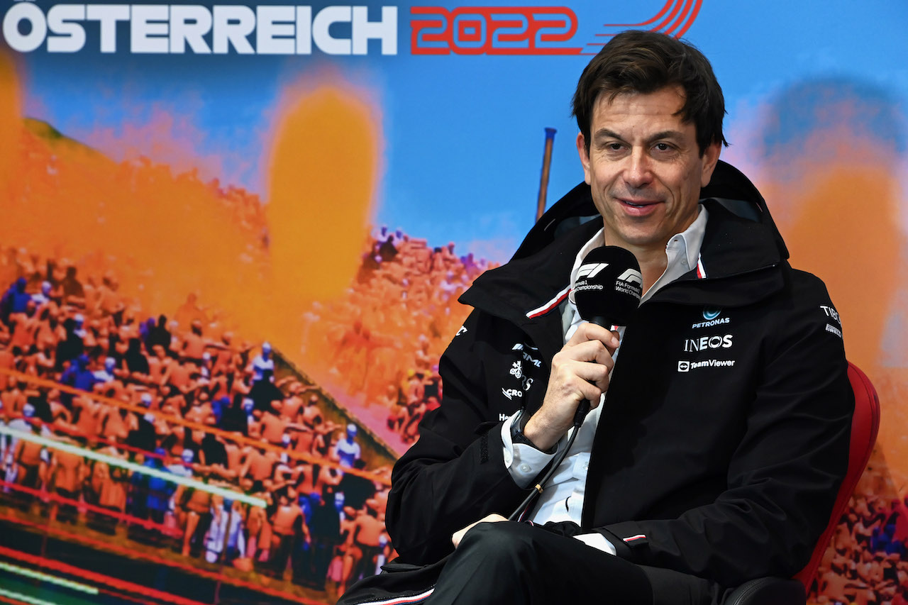 GP AUSTRIA, Toto Wolff (GER) Mercedes AMG F1 Shareholder e Executive Director in the FIA Press Conference.
09.07.2022. Formula 1 World Championship, Rd 11, Austrian Grand Prix, Spielberg, Austria, Sprint Day.
- www.xpbimages.com, EMail: requests@xpbimages.com © Copyright: XPB Images