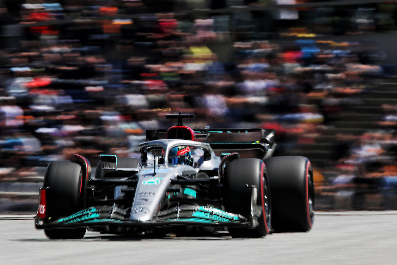 GP AUSTRIA, George Russell (GBR) Mercedes AMG F1 W13.
08.07.2022. Formula 1 World Championship, Rd 11, Austrian Grand Prix, Spielberg, Austria, Qualifiche Day.
 - www.xpbimages.com, EMail: requests@xpbimages.com © Copyright: Coates / XPB Images
