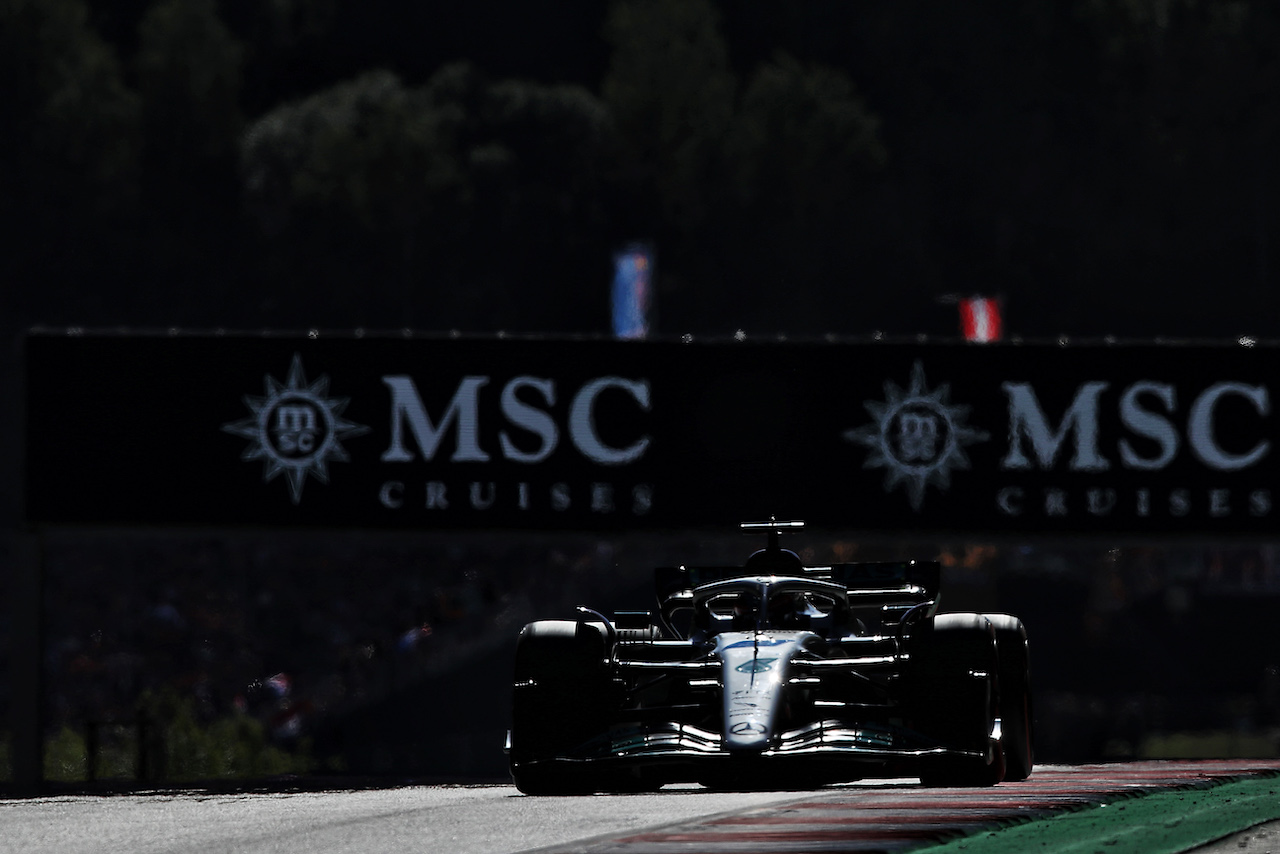 GP AUSTRIA, George Russell (GBR) Mercedes AMG F1 W13.
08.07.2022. Formula 1 World Championship, Rd 11, Austrian Grand Prix, Spielberg, Austria, Qualifiche Day.
 - www.xpbimages.com, EMail: requests@xpbimages.com © Copyright: Coates / XPB Images