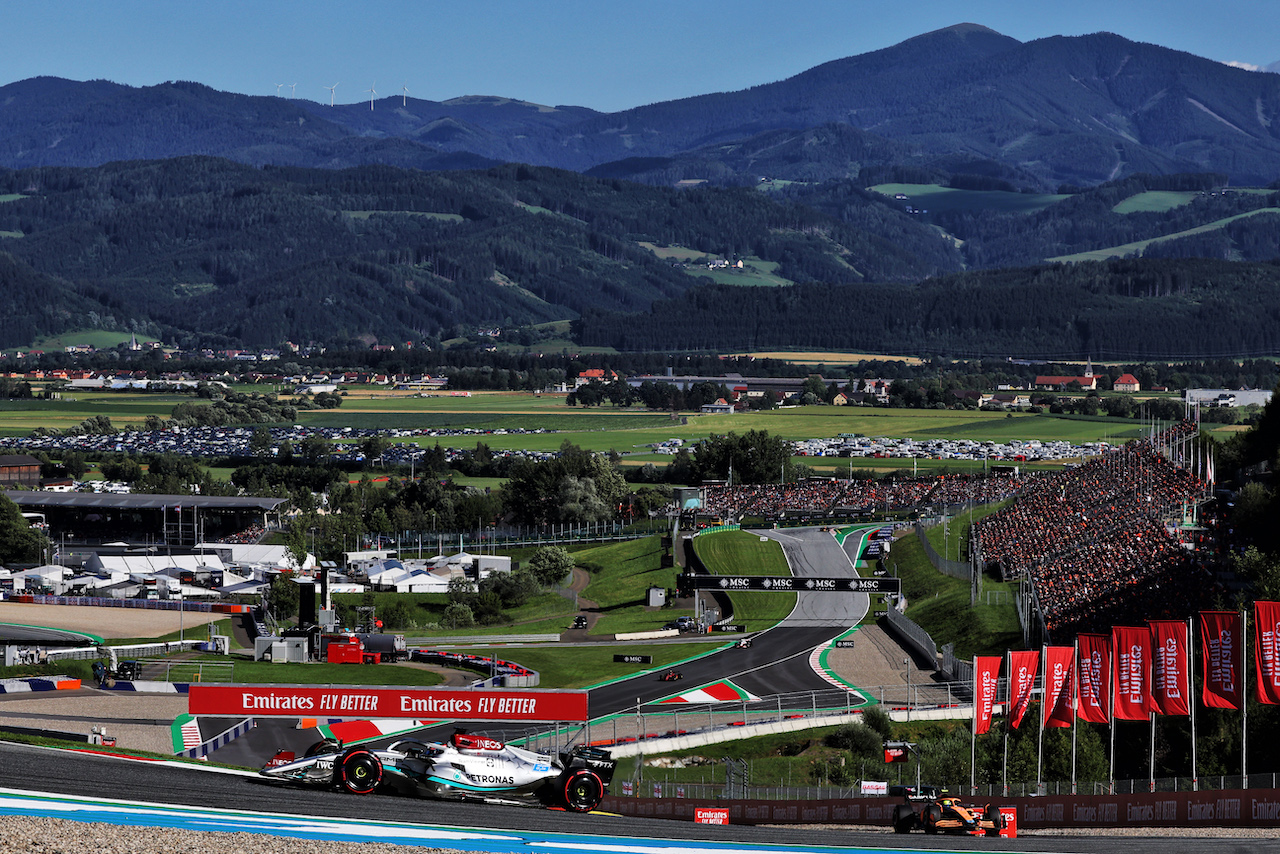 GP AUSTRIA, George Russell (GBR) Mercedes AMG F1 W13.
08.07.2022. Formula 1 World Championship, Rd 11, Austrian Grand Prix, Spielberg, Austria, Qualifiche Day.
- www.xpbimages.com, EMail: requests@xpbimages.com © Copyright: Bearne / XPB Images