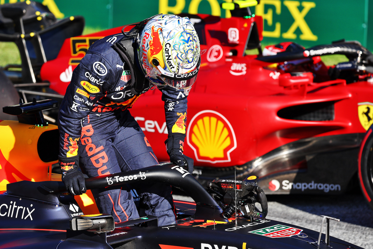 GP AUSTRIA, Max Verstappen (NLD) Red Bull Racing RB18 in qualifying parc ferme.
08.07.2022. Formula 1 World Championship, Rd 11, Austrian Grand Prix, Spielberg, Austria, Qualifiche Day.
- www.xpbimages.com, EMail: requests@xpbimages.com © Copyright: Batchelor / XPB Images
