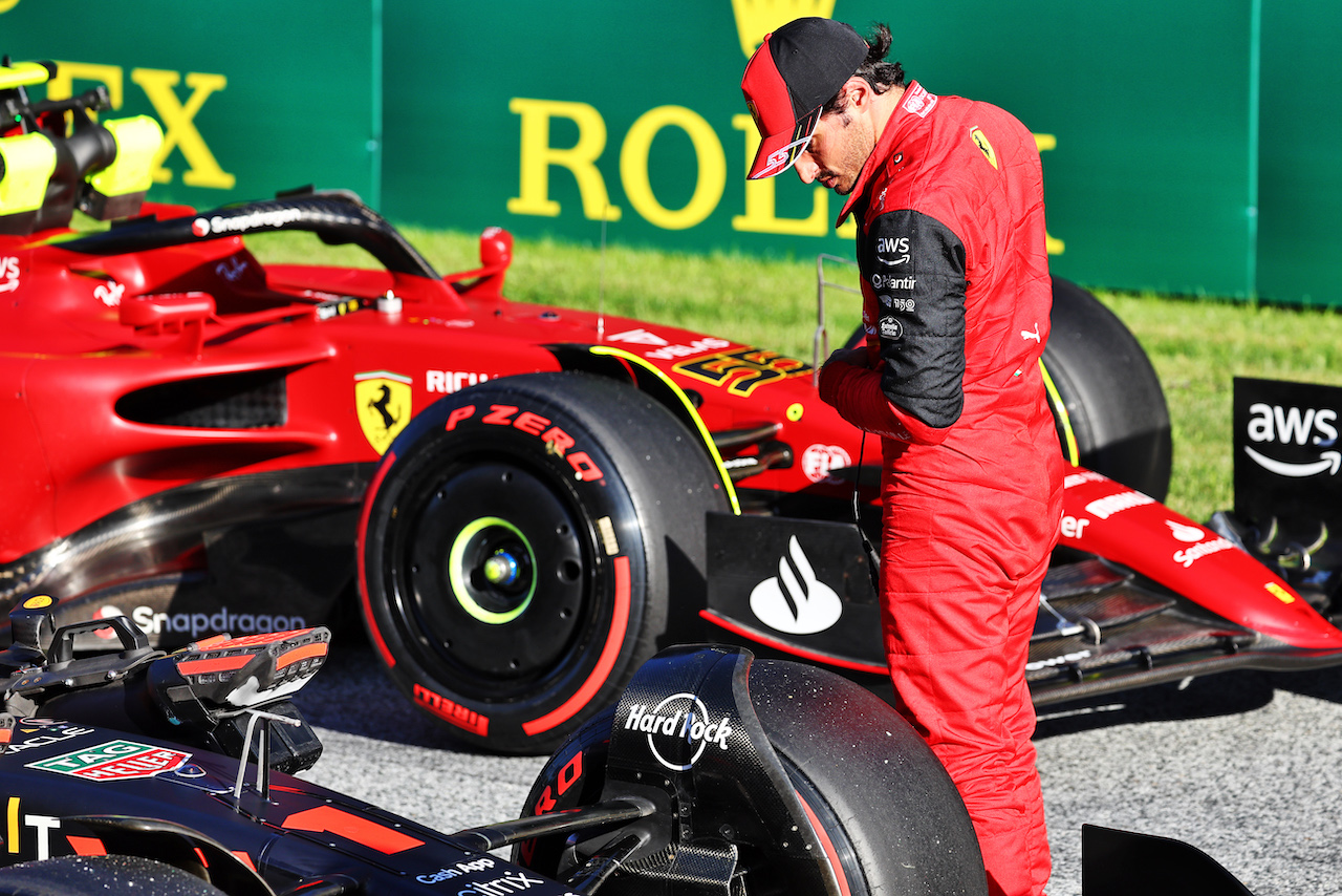 GP AUSTRIA, Carlos Sainz Jr (ESP) Ferrari in qualifying parc ferme.
08.07.2022. Formula 1 World Championship, Rd 11, Austrian Grand Prix, Spielberg, Austria, Qualifiche Day.
- www.xpbimages.com, EMail: requests@xpbimages.com © Copyright: Batchelor / XPB Images
