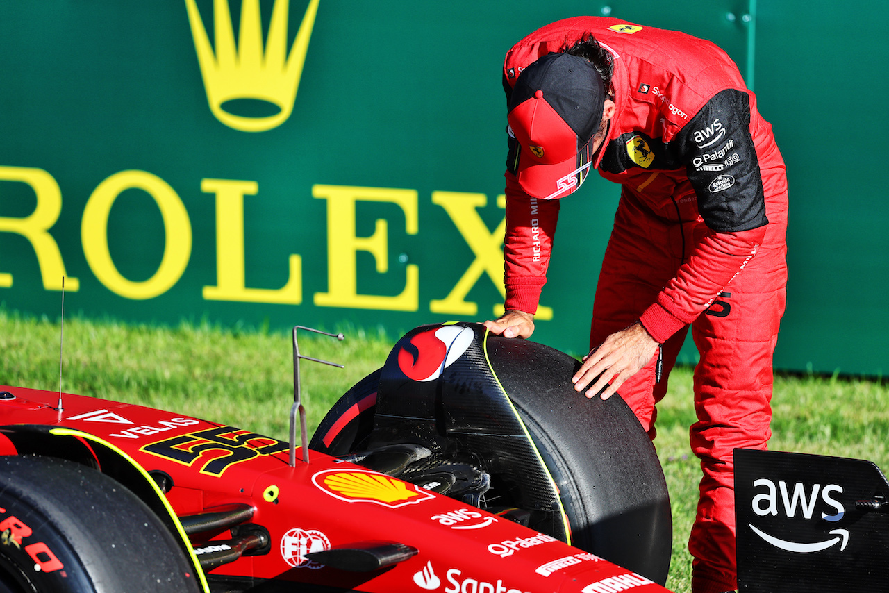 GP AUSTRIA, Carlos Sainz Jr (ESP) Ferrari F1-75 in qualifying parc ferme.
08.07.2022. Formula 1 World Championship, Rd 11, Austrian Grand Prix, Spielberg, Austria, Qualifiche Day.
- www.xpbimages.com, EMail: requests@xpbimages.com © Copyright: Batchelor / XPB Images
