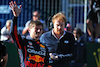 GP AUSTRIA, Max Verstappen (NLD) Red Bull Racing celebrates being fastest in qualifying in parc ferme.
08.07.2022. Formula 1 World Championship, Rd 11, Austrian Grand Prix, Spielberg, Austria, Qualifiche Day.
 - www.xpbimages.com, EMail: requests@xpbimages.com © Copyright: Coates / XPB Images