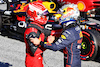 GP AUSTRIA, Max Verstappen (NLD) Red Bull Racing (Right) celebrates being fastest in qualifying in parc ferme with Charles Leclerc (MON) Ferrari.
08.07.2022. Formula 1 World Championship, Rd 11, Austrian Grand Prix, Spielberg, Austria, Qualifiche Day.
- www.xpbimages.com, EMail: requests@xpbimages.com © Copyright: Batchelor / XPB Images