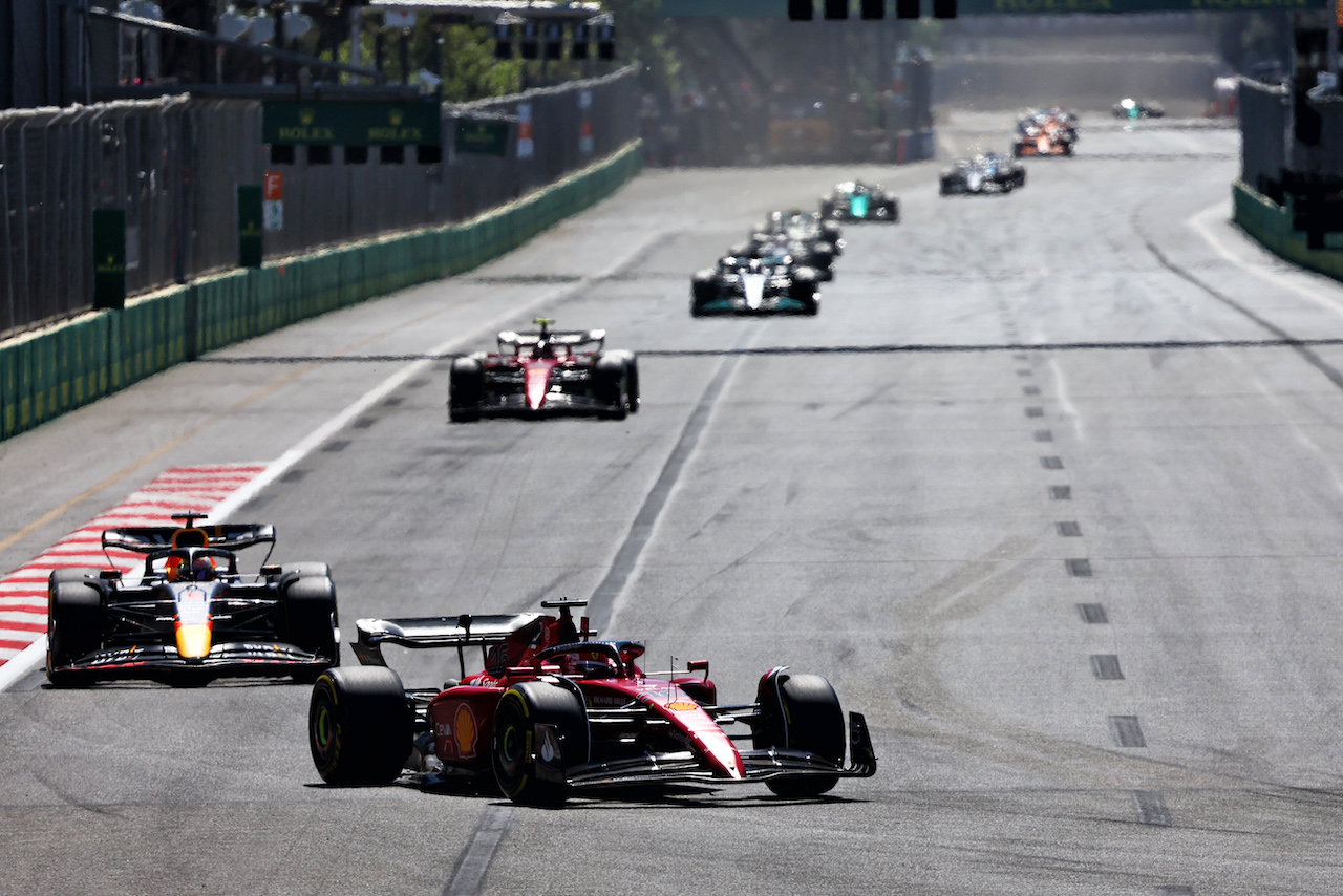 GP AZERBAIJAN, Charles Leclerc (MON) Ferrari F1-75.
12.06.2022. Formula 1 World Championship, Rd 8, Azerbaijan Grand Prix, Baku Street Circuit, Azerbaijan, Gara Day.
- www.xpbimages.com, EMail: requests@xpbimages.com © Copyright: Batchelor / XPB Images