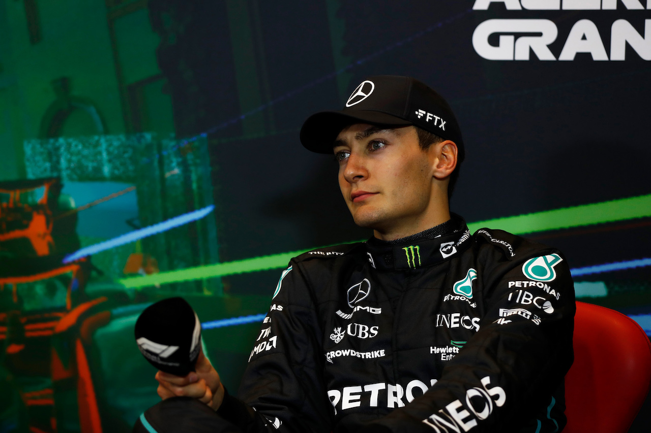 GP AZERBAIJAN, George Russell (GBR) Mercedes AMG F1 in the post race FIA Press Conference.
12.06.2022. Formula 1 World Championship, Rd 8, Azerbaijan Grand Prix, Baku Street Circuit, Azerbaijan, Gara Day.
- www.xpbimages.com, EMail: requests@xpbimages.com © Copyright: XPB Images