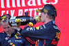 GP AZERBAIJAN, Gara winner Max Verstappen (NLD) Red Bull Racing celebrates on the podium.
12.06.2022. Formula 1 World Championship, Rd 8, Azerbaijan Grand Prix, Baku Street Circuit, Azerbaijan, Gara Day.
 - www.xpbimages.com, EMail: requests@xpbimages.com © Copyright: Coates / XPB Images