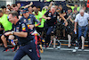 GP AZERBAIJAN, Red Bull Racing celebrate a 1-2 finish for Max Verstappen (NLD) Red Bull Racing e Sergio Perez (MEX) Red Bull Racing.
12.06.2022. Formula 1 World Championship, Rd 8, Azerbaijan Grand Prix, Baku Street Circuit, Azerbaijan, Gara Day.
 - www.xpbimages.com, EMail: requests@xpbimages.com © Copyright: Coates / XPB Images