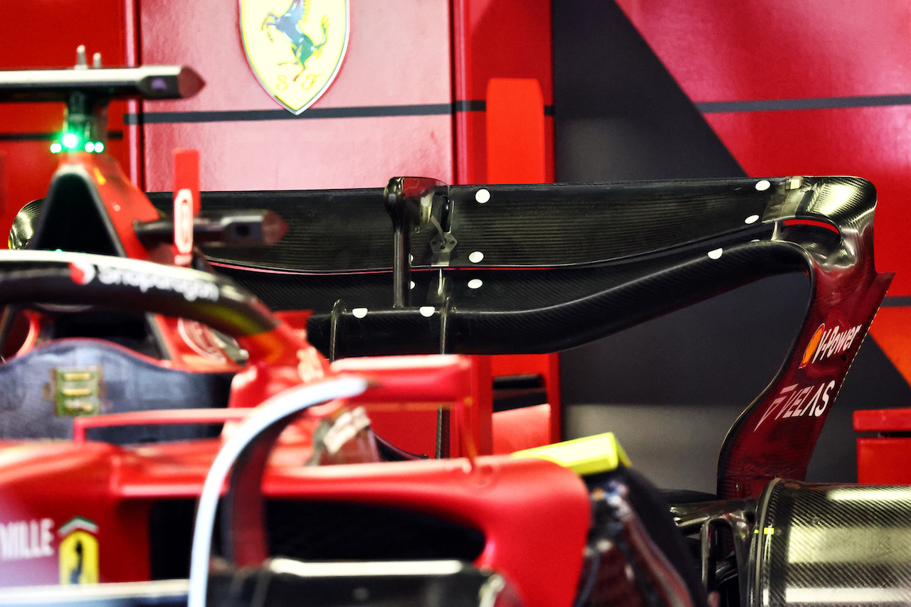 GP AZERBAIJAN, Ferrari F1-75 rear wing.
09.06.2022. Formula 1 World Championship, Rd 8, Azerbaijan Grand Prix, Baku Street Circuit, Azerbaijan, Preparation Day.
- www.xpbimages.com, EMail: requests@xpbimages.com © Copyright: Batchelor / XPB Images
