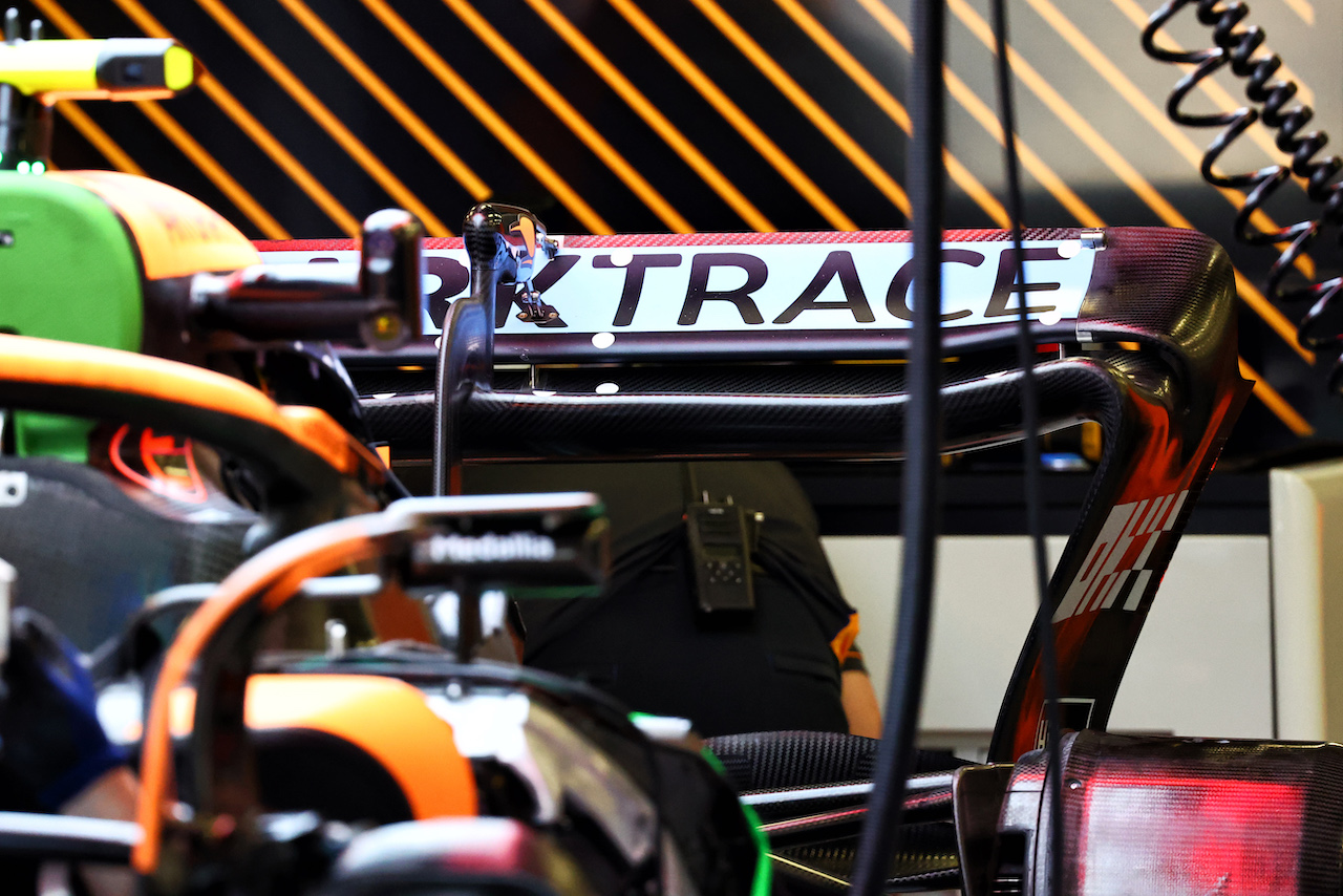 GP AZERBAIJAN, McLaren MCL36 rear wing.
09.06.2022. Formula 1 World Championship, Rd 8, Azerbaijan Grand Prix, Baku Street Circuit, Azerbaijan, Preparation Day.
- www.xpbimages.com, EMail: requests@xpbimages.com © Copyright: Batchelor / XPB Images