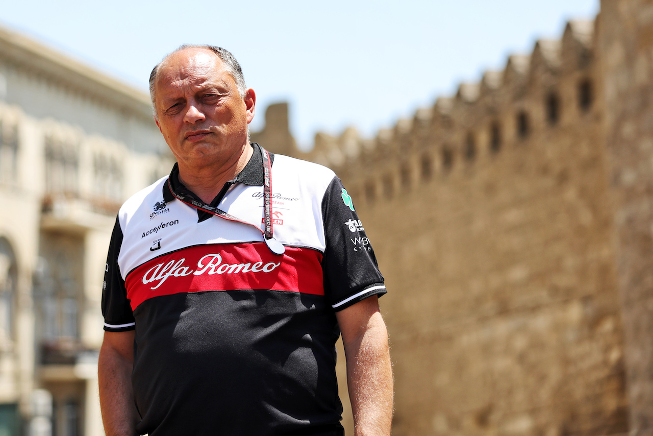 GP AZERBAIJAN, Frederic Vasseur (FRA) Alfa Romeo F1 Team Team Principal walks the circuit.
09.06.2022. Formula 1 World Championship, Rd 8, Azerbaijan Grand Prix, Baku Street Circuit, Azerbaijan, Preparation Day.
- www.xpbimages.com, EMail: requests@xpbimages.com © Copyright: Bearne / XPB Images