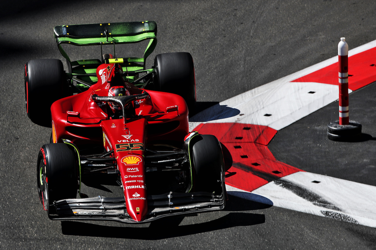 GP AZERBAIJAN, Carlos Sainz Jr (ESP) Ferrari F1-75.
11.06.2022. Formula 1 World Championship, Rd 8, Azerbaijan Grand Prix, Baku Street Circuit, Azerbaijan, Qualifiche Day.
 - www.xpbimages.com, EMail: requests@xpbimages.com © Copyright: Coates / XPB Images
