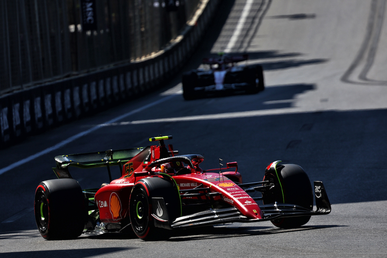 GP AZERBAIJAN, Carlos Sainz Jr (ESP) Ferrari F1-75.
11.06.2022. Formula 1 World Championship, Rd 8, Azerbaijan Grand Prix, Baku Street Circuit, Azerbaijan, Qualifiche Day.
- www.xpbimages.com, EMail: requests@xpbimages.com © Copyright: Batchelor / XPB Images