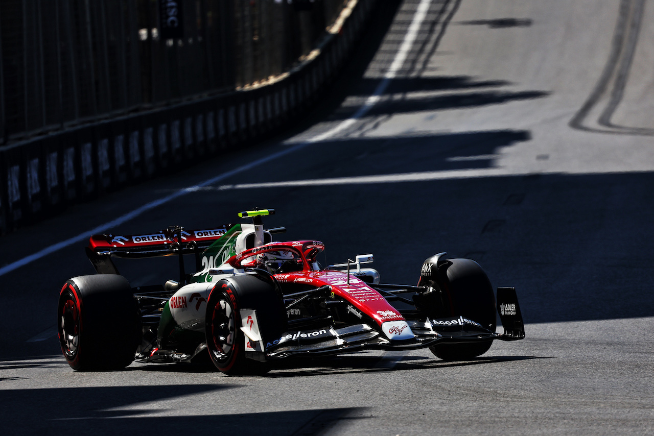 GP AZERBAIJAN, Guanyu Zhou (CHN) Alfa Romeo F1 Team C42.
11.06.2022. Formula 1 World Championship, Rd 8, Azerbaijan Grand Prix, Baku Street Circuit, Azerbaijan, Qualifiche Day.
- www.xpbimages.com, EMail: requests@xpbimages.com © Copyright: Batchelor / XPB Images