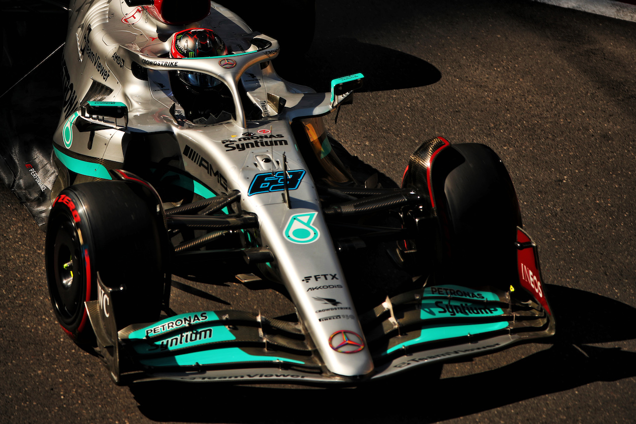 GP AZERBAIJAN, George Russell (GBR) Mercedes AMG F1 W13.
11.06.2022. Formula 1 World Championship, Rd 8, Azerbaijan Grand Prix, Baku Street Circuit, Azerbaijan, Qualifiche Day.
 - www.xpbimages.com, EMail: requests@xpbimages.com © Copyright: Coates / XPB Images