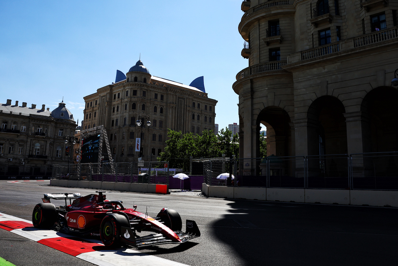 GP AZERBAIJAN, Charles Leclerc (MON) Ferrari F1-75.
11.06.2022. Formula 1 World Championship, Rd 8, Azerbaijan Grand Prix, Baku Street Circuit, Azerbaijan, Qualifiche Day.
- www.xpbimages.com, EMail: requests@xpbimages.com © Copyright: Batchelor / XPB Images