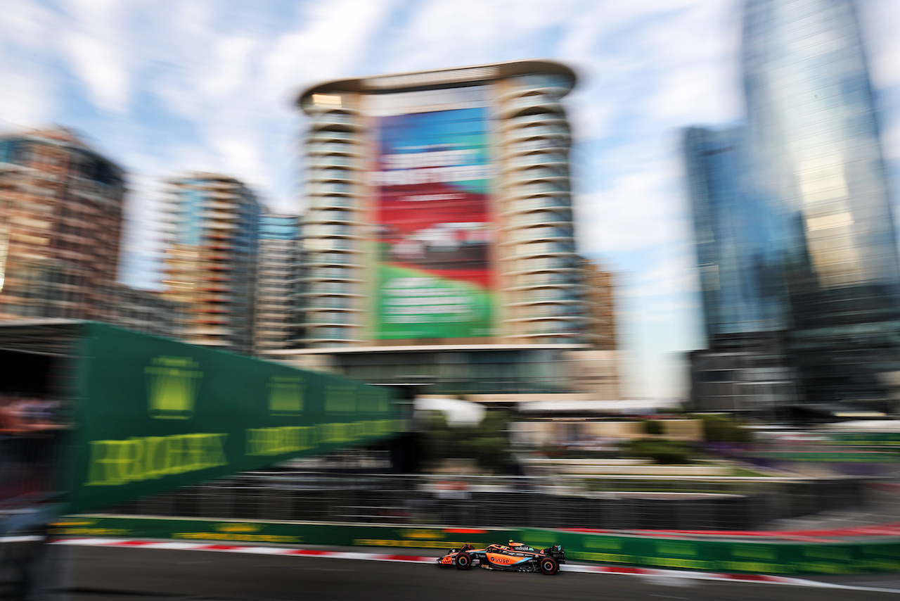 GP AZERBAIJAN, Lando Norris (GBR) McLaren MCL36.
11.06.2022. Formula 1 World Championship, Rd 8, Azerbaijan Grand Prix, Baku Street Circuit, Azerbaijan, Qualifiche Day.
 - www.xpbimages.com, EMail: requests@xpbimages.com © Copyright: Coates / XPB Images