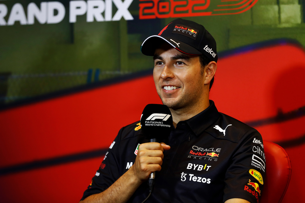 GP AZERBAIJAN, Sergio Perez (MEX) Red Bull Racing in the post qualifying FIA Press Conference.
11.06.2022. Formula 1 World Championship, Rd 8, Azerbaijan Grand Prix, Baku Street Circuit, Azerbaijan, Qualifiche Day.
- www.xpbimages.com, EMail: requests@xpbimages.com © Copyright: XPB Images
