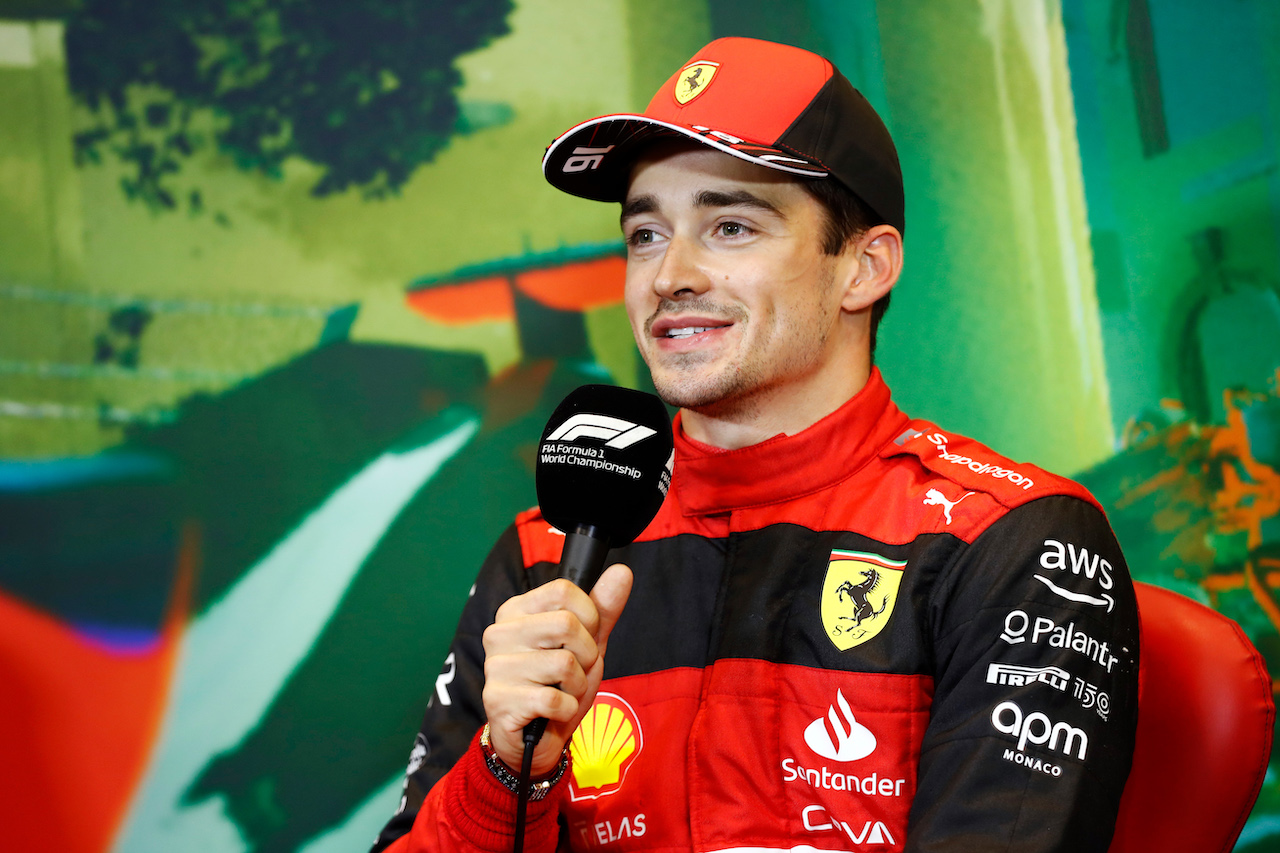 GP AZERBAIJAN, Charles Leclerc (MON) Ferrari in the post qualifying FIA Press Conference.
11.06.2022. Formula 1 World Championship, Rd 8, Azerbaijan Grand Prix, Baku Street Circuit, Azerbaijan, Qualifiche Day.
- www.xpbimages.com, EMail: requests@xpbimages.com © Copyright: XPB Images
