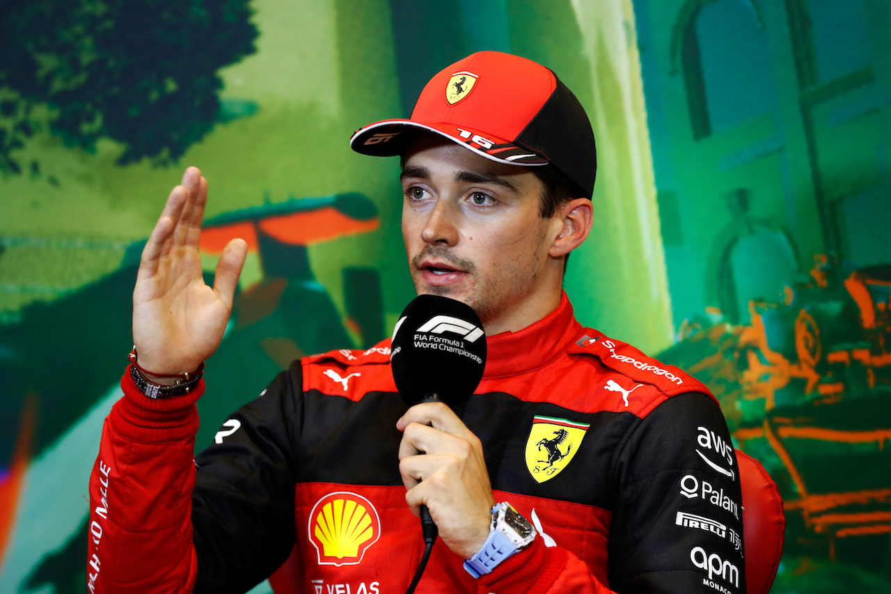 GP AZERBAIJAN, Charles Leclerc (MON) Ferrari in the post qualifying FIA Press Conference.
11.06.2022. Formula 1 World Championship, Rd 8, Azerbaijan Grand Prix, Baku Street Circuit, Azerbaijan, Qualifiche Day.
- www.xpbimages.com, EMail: requests@xpbimages.com © Copyright: XPB Images