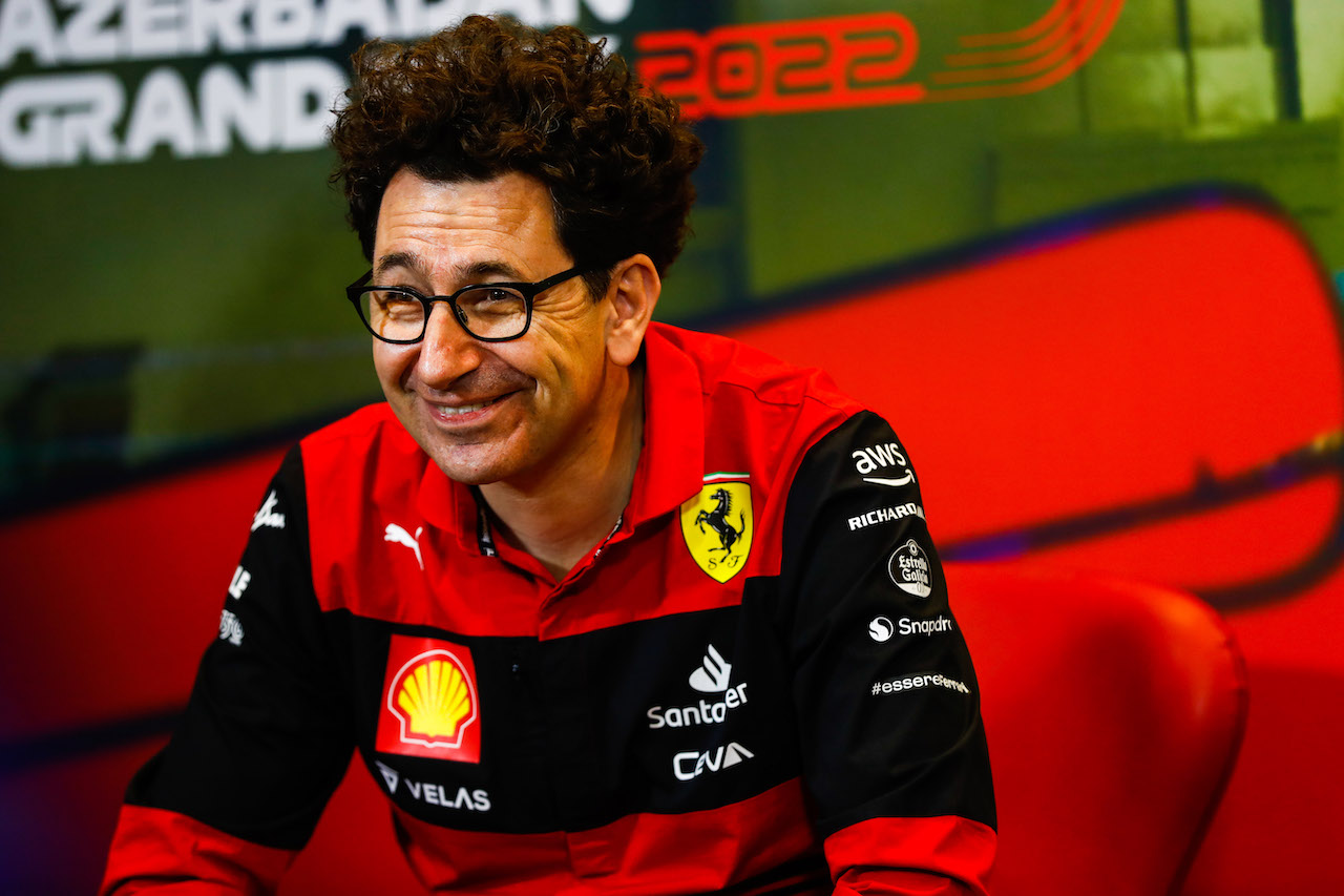GP AZERBAIJAN, Mattia Binotto (ITA) Ferrari Team Principal in the FIA Press Conference.
11.06.2022. Formula 1 World Championship, Rd 8, Azerbaijan Grand Prix, Baku Street Circuit, Azerbaijan, Qualifiche Day.
- www.xpbimages.com, EMail: requests@xpbimages.com © Copyright: XPB Images