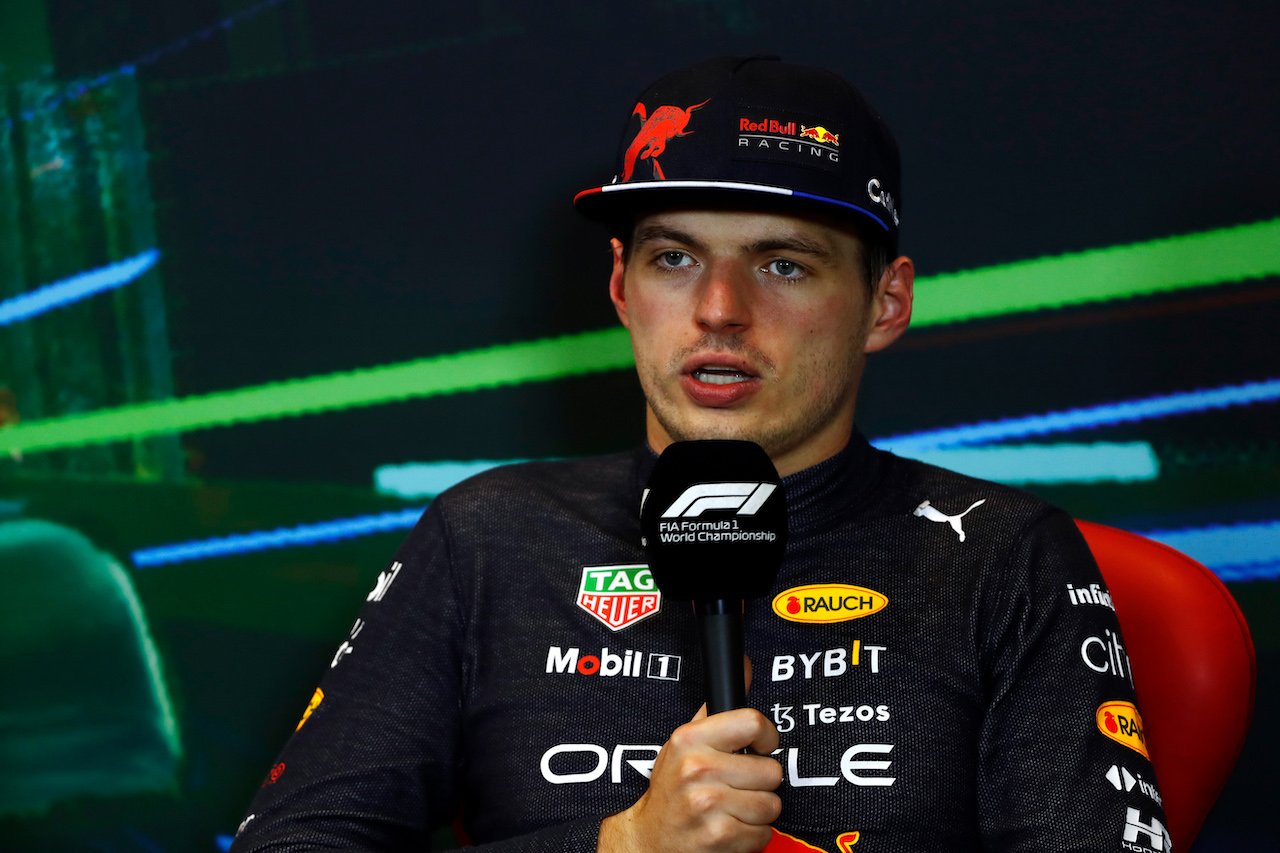GP AZERBAIJAN, Max Verstappen (NLD) Red Bull Racing in the post qualifying FIA Press Conference.
11.06.2022. Formula 1 World Championship, Rd 8, Azerbaijan Grand Prix, Baku Street Circuit, Azerbaijan, Qualifiche Day.
- www.xpbimages.com, EMail: requests@xpbimages.com © Copyright: XPB Images