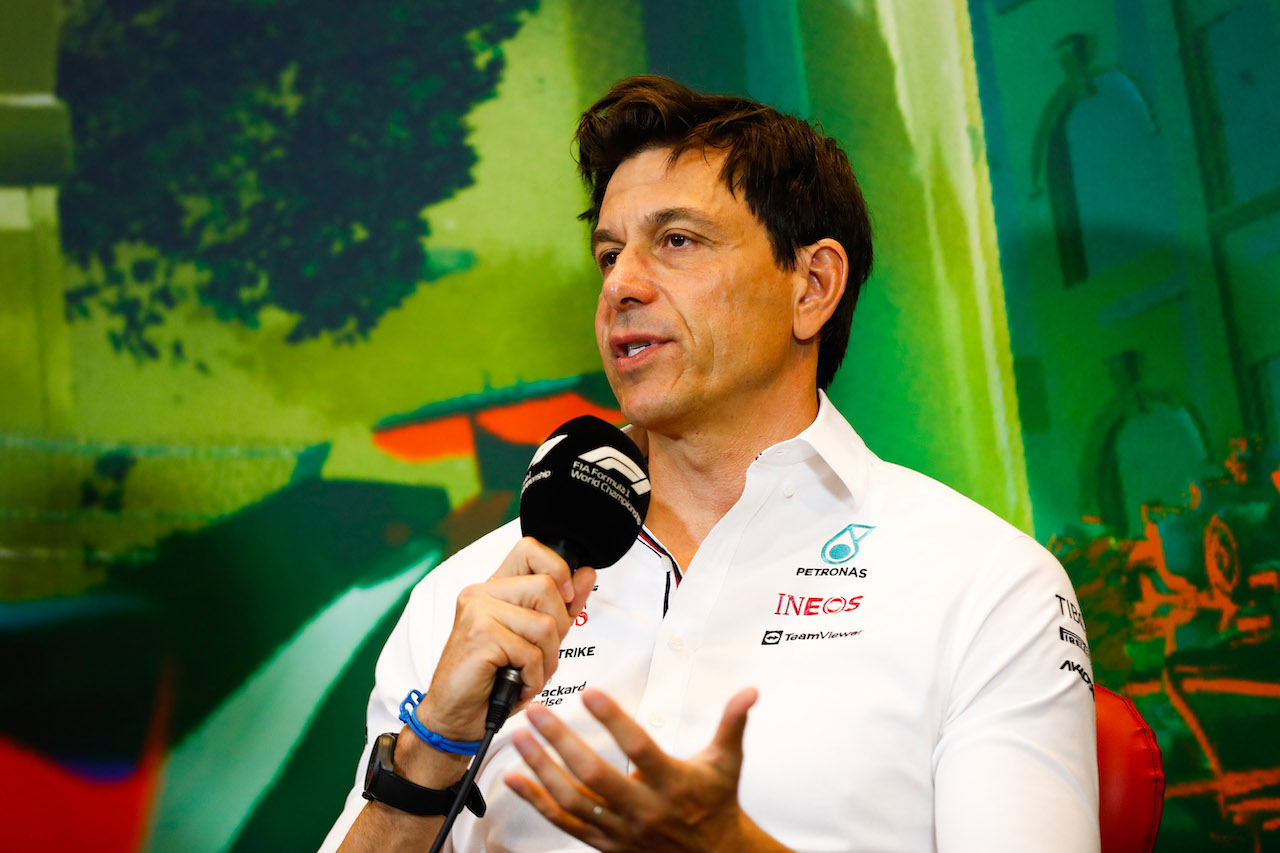 GP AZERBAIJAN, Toto Wolff (GER) Mercedes AMG F1 Shareholder e Executive Director in the FIA Press Conference.
11.06.2022. Formula 1 World Championship, Rd 8, Azerbaijan Grand Prix, Baku Street Circuit, Azerbaijan, Qualifiche Day.
- www.xpbimages.com, EMail: requests@xpbimages.com © Copyright: XPB Images