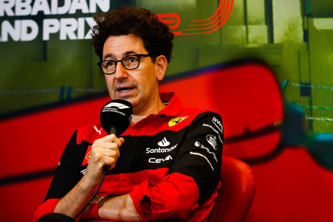 GP AZERBAIJAN, Mattia Binotto (ITA) Ferrari Team Principal in the FIA Press Conference.
11.06.2022. Formula 1 World Championship, Rd 8, Azerbaijan Grand Prix, Baku Street Circuit, Azerbaijan, Qualifiche Day.
- www.xpbimages.com, EMail: requests@xpbimages.com © Copyright: XPB Images